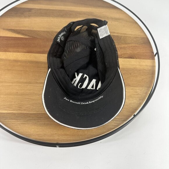 Jack Daniels Black Mesh Trucker Hat With White Logo & Adjustable Strap - Picture 3 of 7